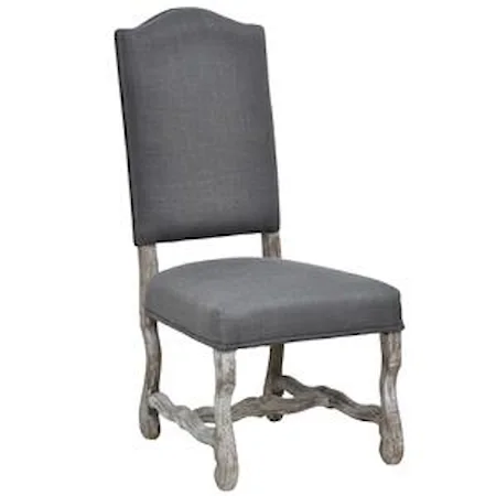 Transitional Arm Chair with Hand Tied Seat Construction. 